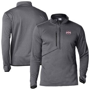 Columbia Quarter Zip Pullover Mens XXL Gray Mississippi State‎ Omni-Wick Fleece